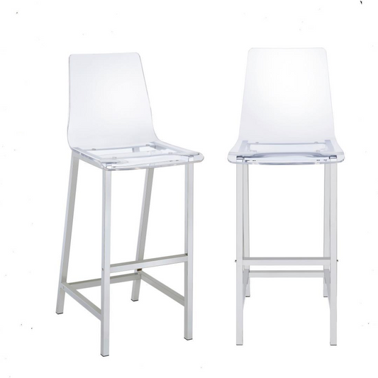 Coaster - Acrylic Chrome Stools (Set of 2)