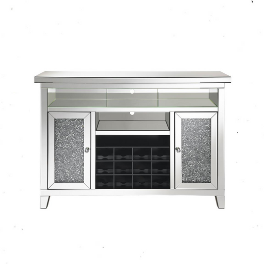 Melinda - 2-Door Wine Cabinet With Lighting Mirror