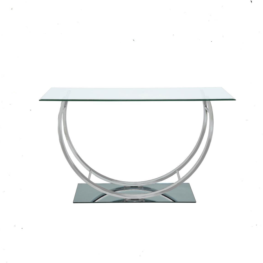 Danville - U-shaped Sofa Table - Pearl Silver