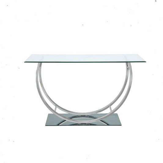 Danville - U-shaped Sofa Table - Pearl Silver