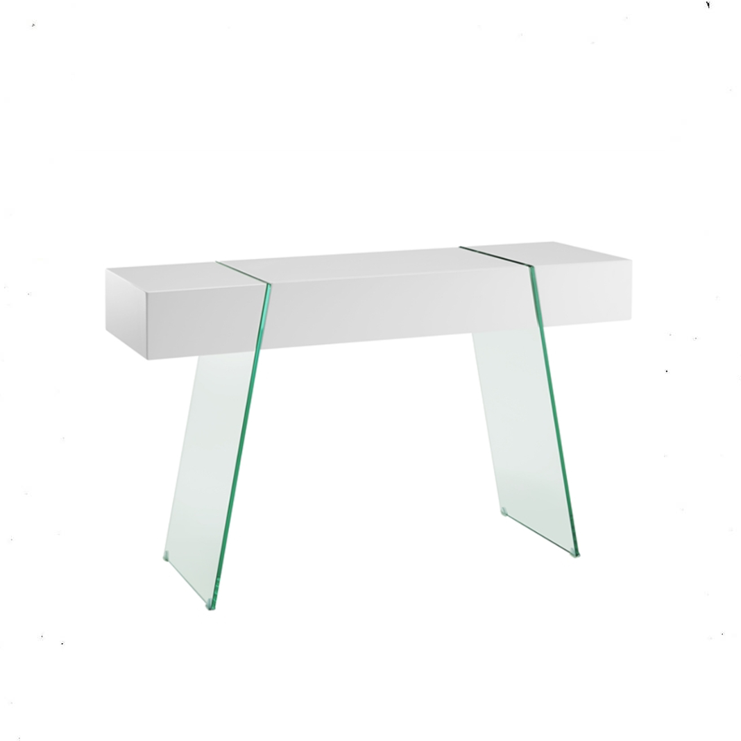 Quilla Console Table with glass legs