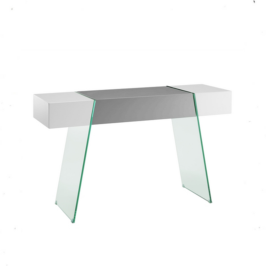Quilla Console Table with glass legs
