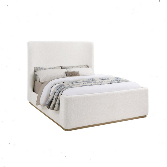 Nala Upholstered Queen Sleigh Bed Cream