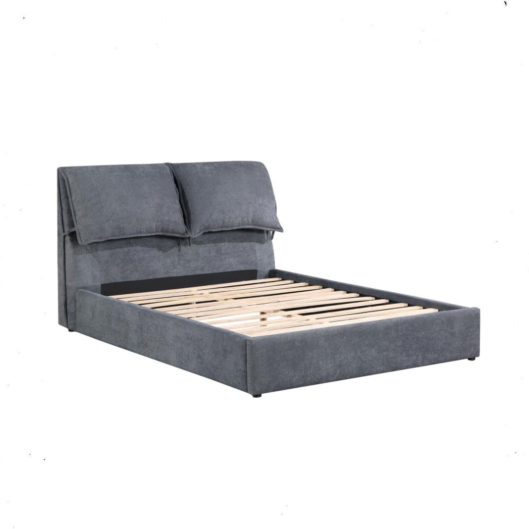 Laurel Upholstered Queen Panel Bed Dark Grey