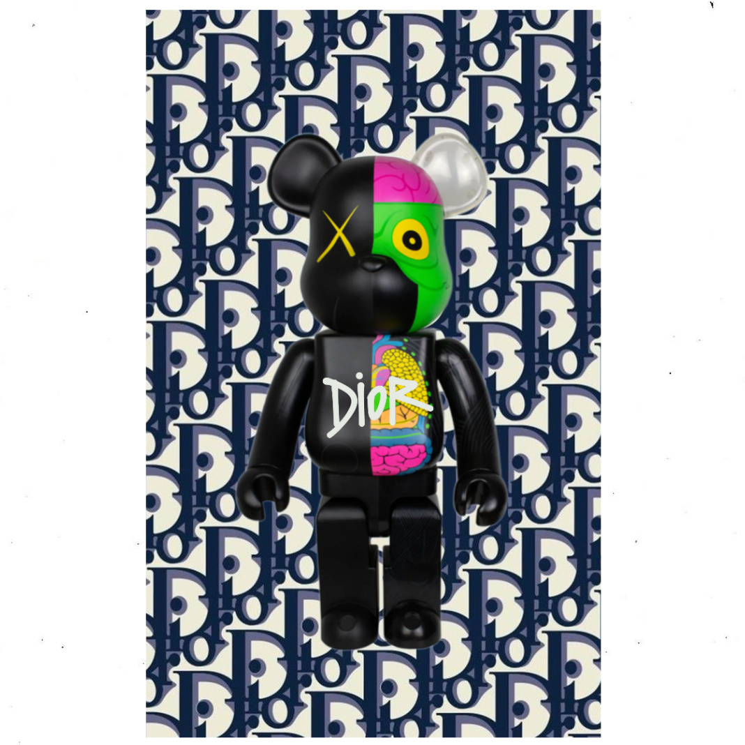 Bearbrick Dior Tempered Glass Art