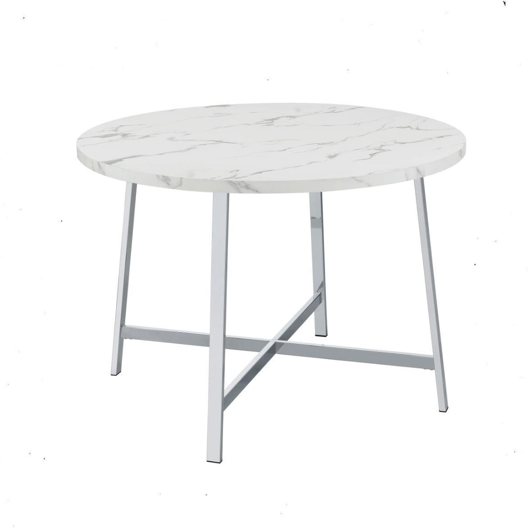 Dining Table - Faux Marble / Chrome