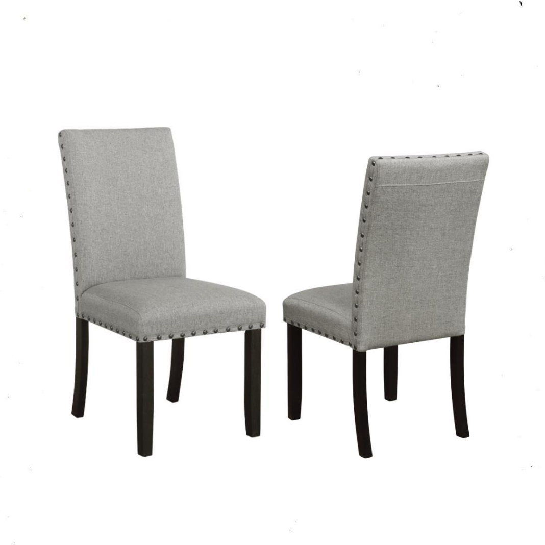 Kentfield - Solid Back Upholstered Side Chair (Set of 2) - Pearl Silver