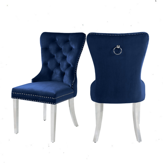 Carmen Velvet - Dining Chair with Chrome Legs (Set of 2)