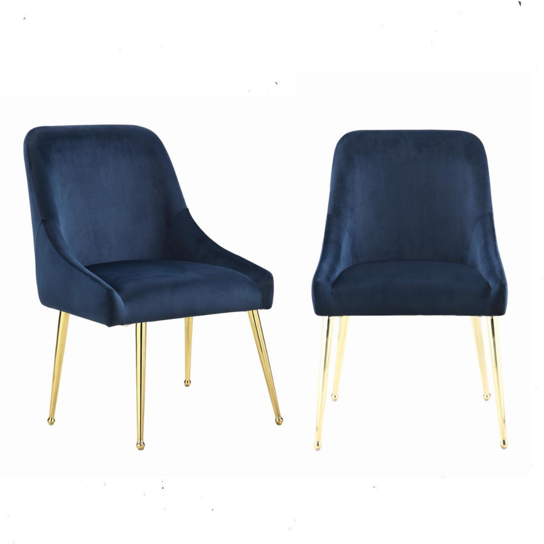 Mayette Velvet with gold legs - Dining Chair (Set of 2)