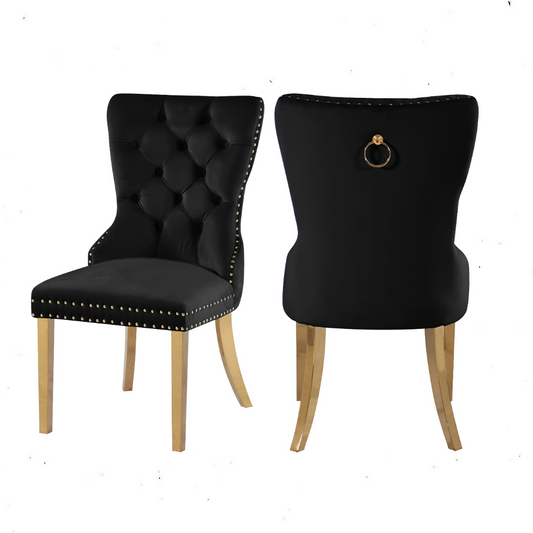 Carmen Velvet - Dining Chair with Gold legs (Set of 2)