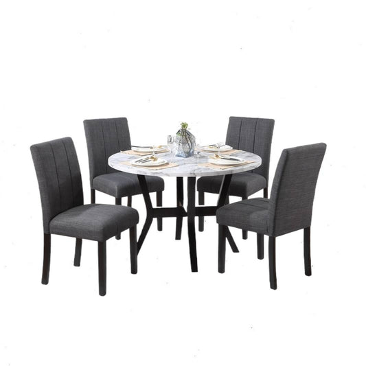 Kusa 5 Piece Dining Set with Stone Top