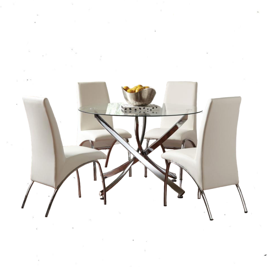 Beckham - 5 Piece Dining Room Set - Pearl Silver