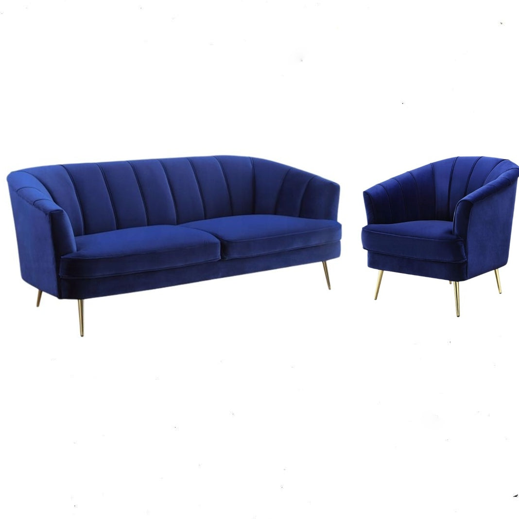 Eastbrook - 2 Piece Living Room Set - Blue Velvet