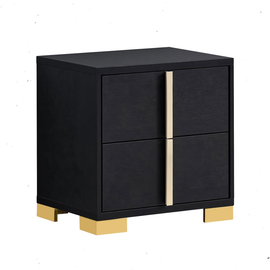 Marceline 2-drawer Nightstand Black