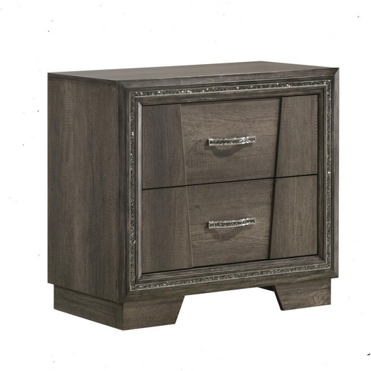 Janine 2-drawer Nightstand Grey