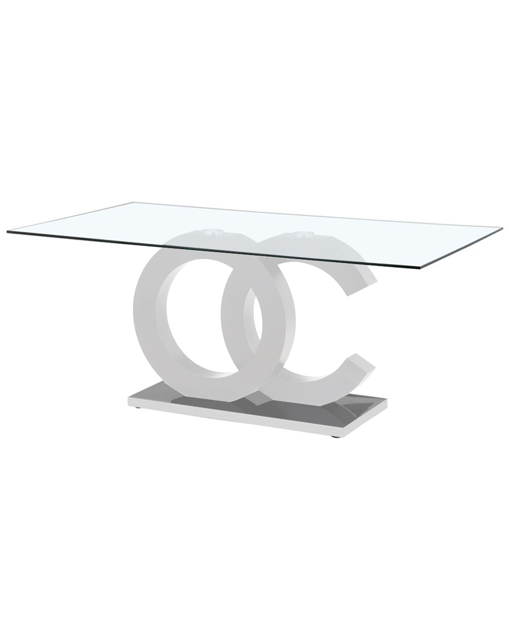 Coco white - Dining Table - Gloss Chrome