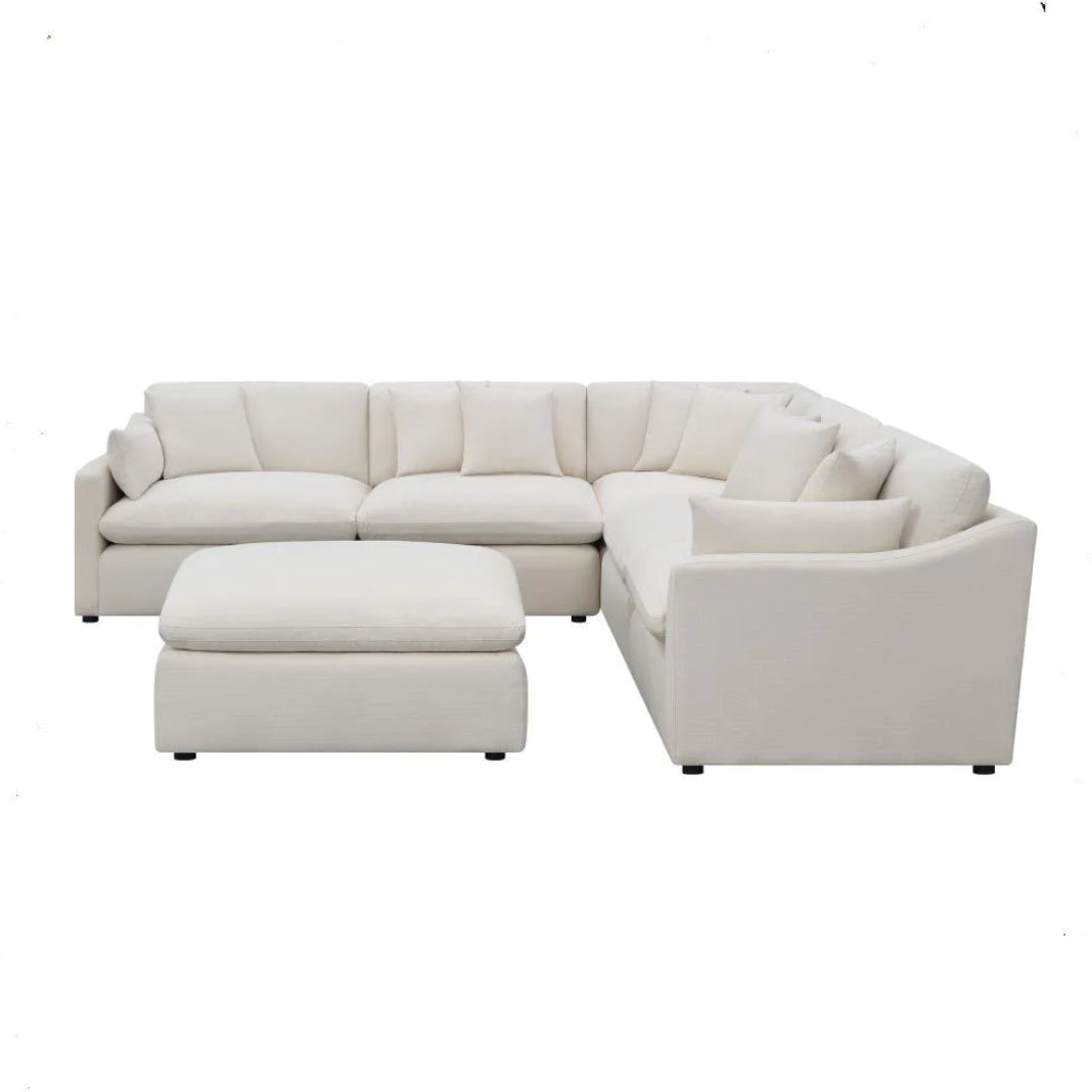 Hobson - 6 Piece Reversible Cushion Modular Sectional - White