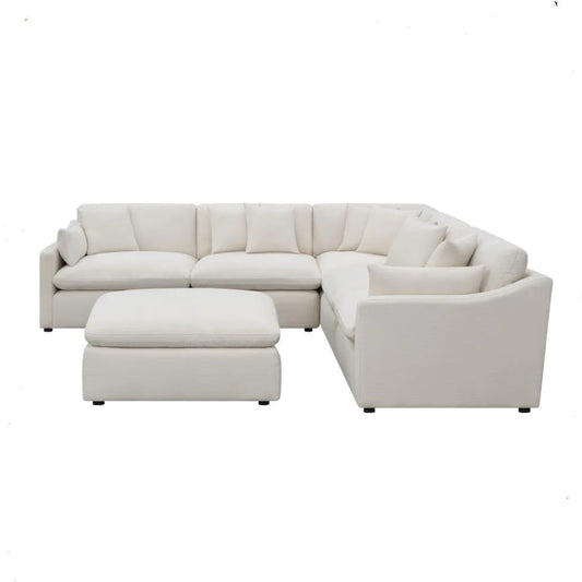 Hobson - 6 Piece Reversible Cushion Modular Sectional - White