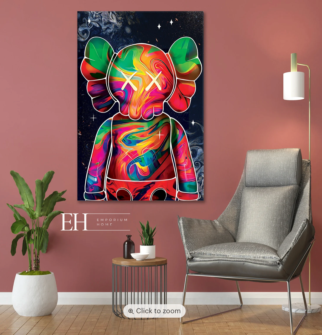 Cosmos Universe Kaws Tempered Glass Wall Art