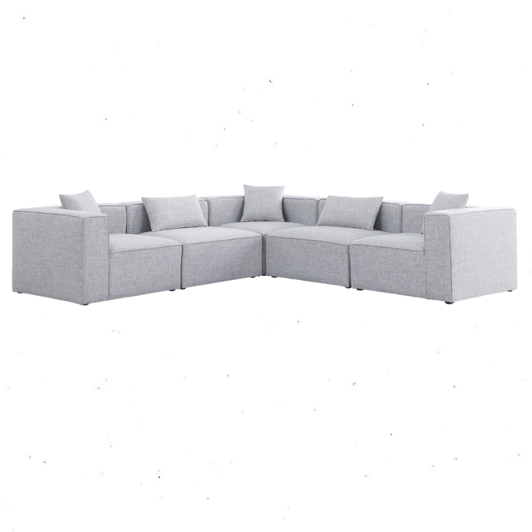 Cube - Modular Sectional 5 Piece - Gray - Modern & Contemporary