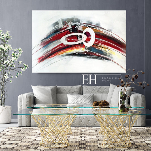 Two Ring Abstract Canvas Wall Art