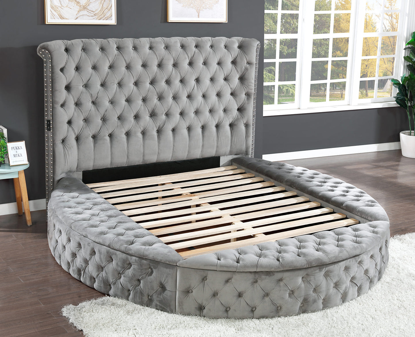 Gigi velvet storage bed