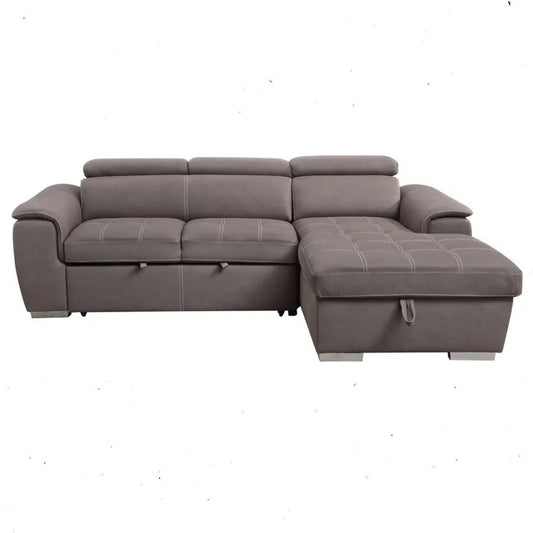 Haruko - Sectional Sofa - Light Brown Fabric