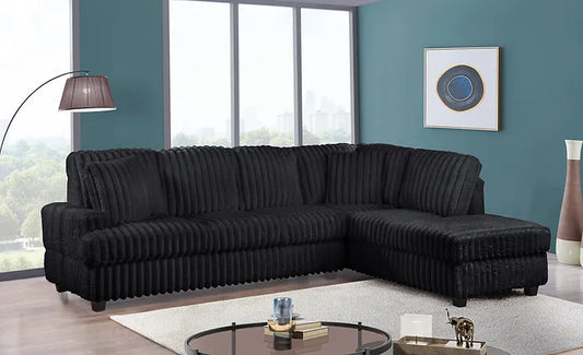 Alwin Sectional Sofa L shape Noodle Fabric Corduroy