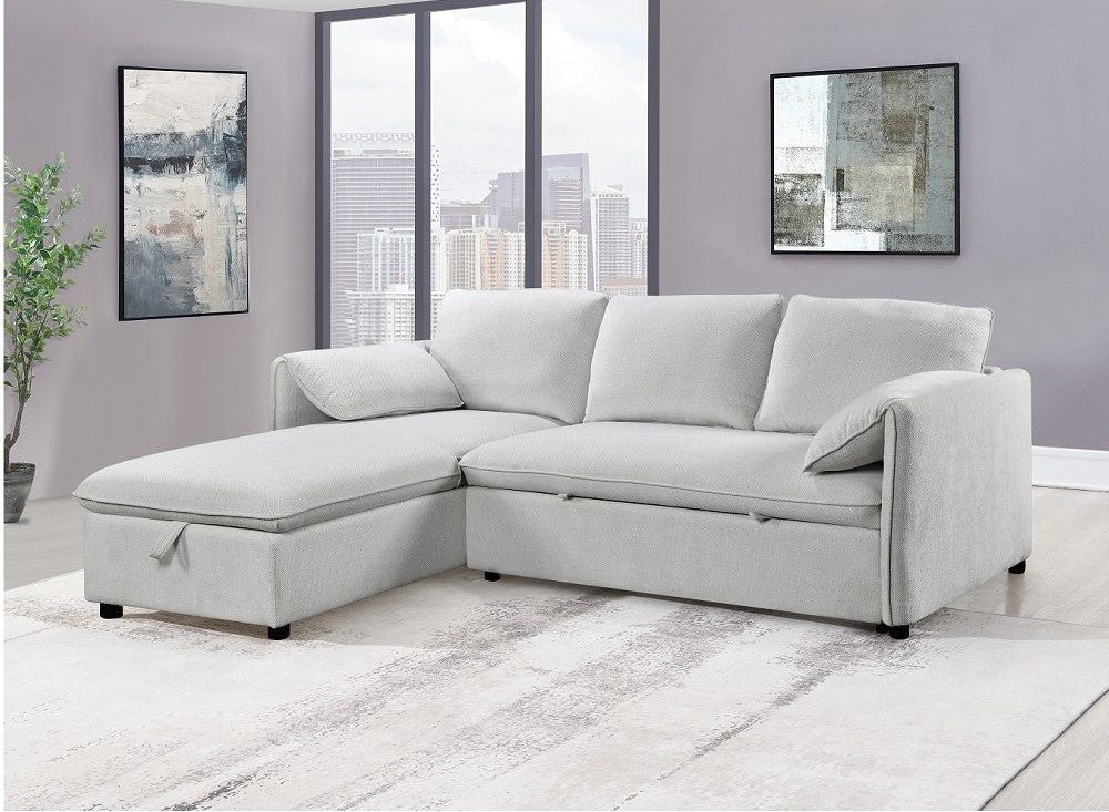 Yaroslav Reversible Sectional Sofa W/Sleeper & Storage