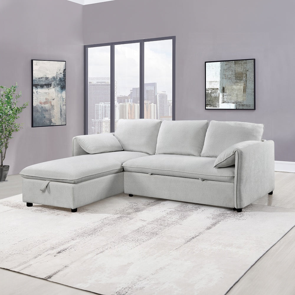 Yaroslav Reversible Sectional Sofa W/Sleeper & Storage