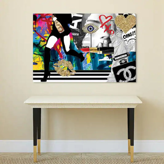 Glamour Running Lady tempered Glass Art