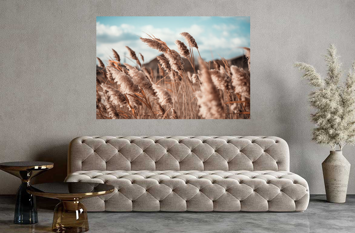 Pampas Tempered Glass Wall Art