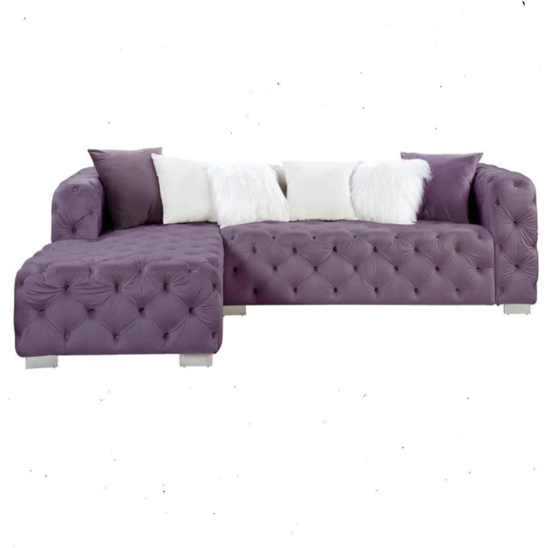 Qokmis - Sectional Sofa w/6 Pillows