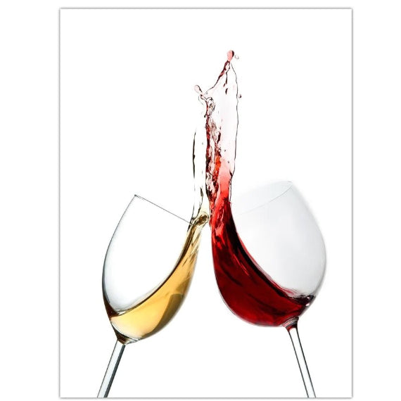 Wine Splash Tempered Glass Wall Art 36"H  x 24"