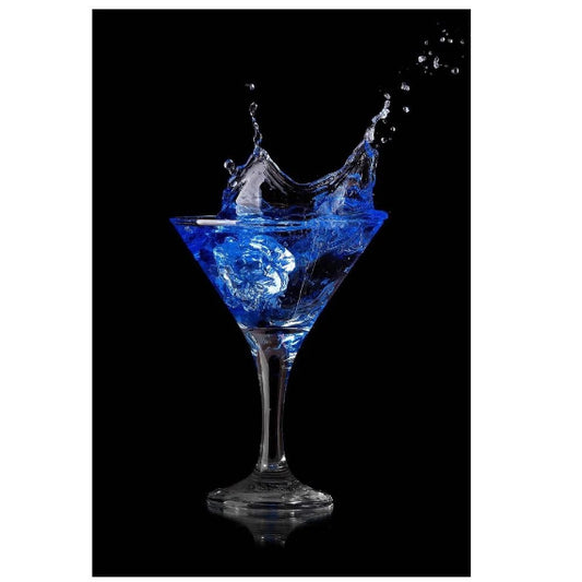 Martini tempered glass wall art 36"H x 24"W