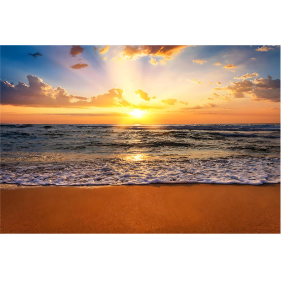 Sunset Beach Tempered Glass Wall Art 60"W x 40"H