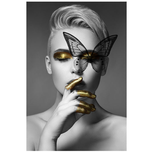 Gold Lady Tempered Glass Wall Art 60" x 40"