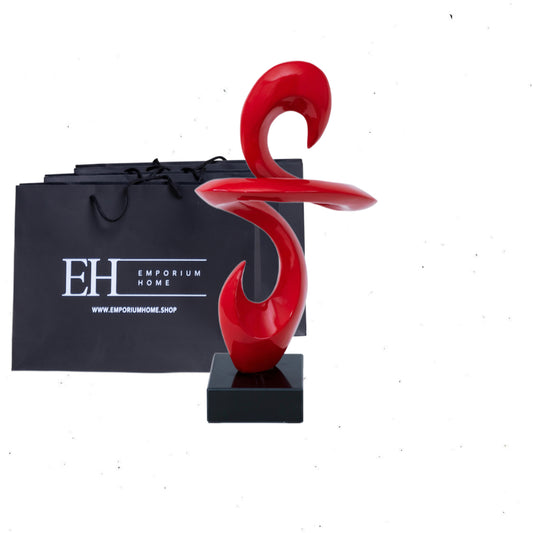 19"H Red abstract art home sculpture