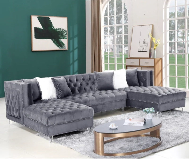 Ezamia Velvet Sectional Sofa