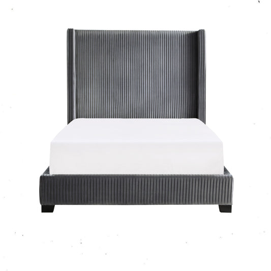 Waldin velvet queen grey bed