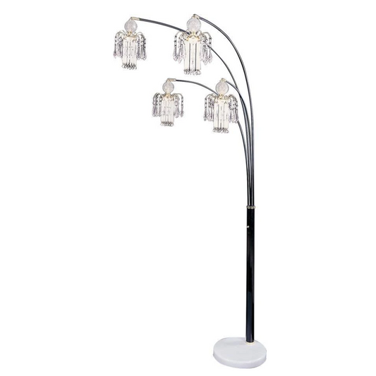 Maisel - Floor Lamp With 4 Staggered Shades - Pearl Silver