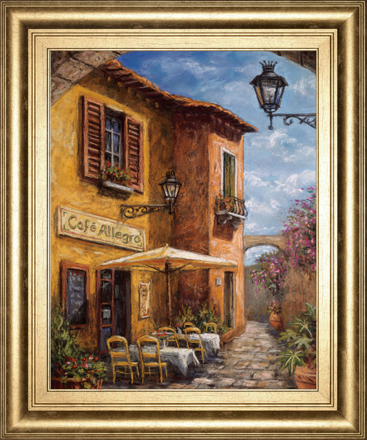 Courtyard Cafe By Surridge, M - Framed Print Wall Art