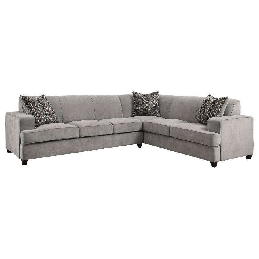 Tess - L-shape Sleeper Sectional - Pearl Silver