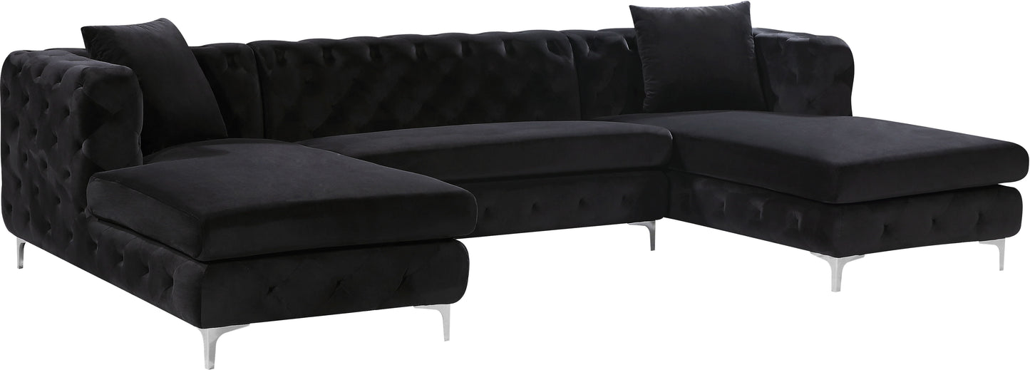 Gail Velvet- 3 Piece Sectional