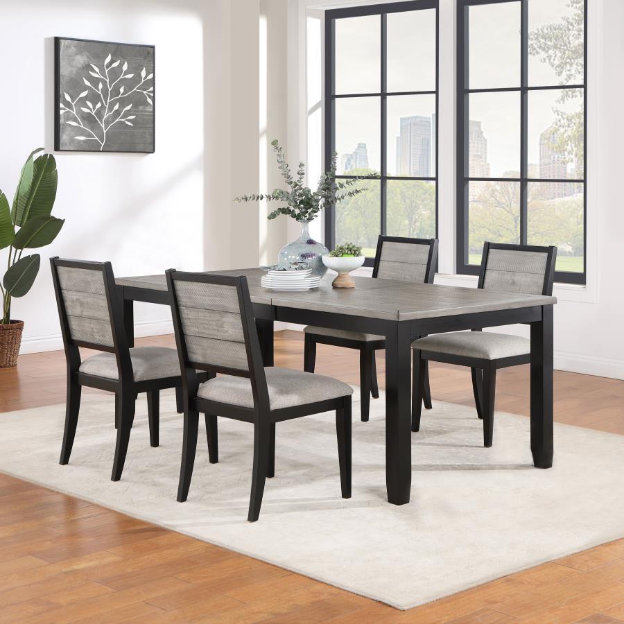 Elodie - 5 Piece Dining Set - Dark Gray - Wood