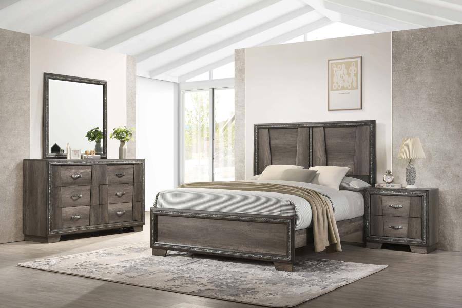 Eastern King Bed 4 Piece Set - Grey