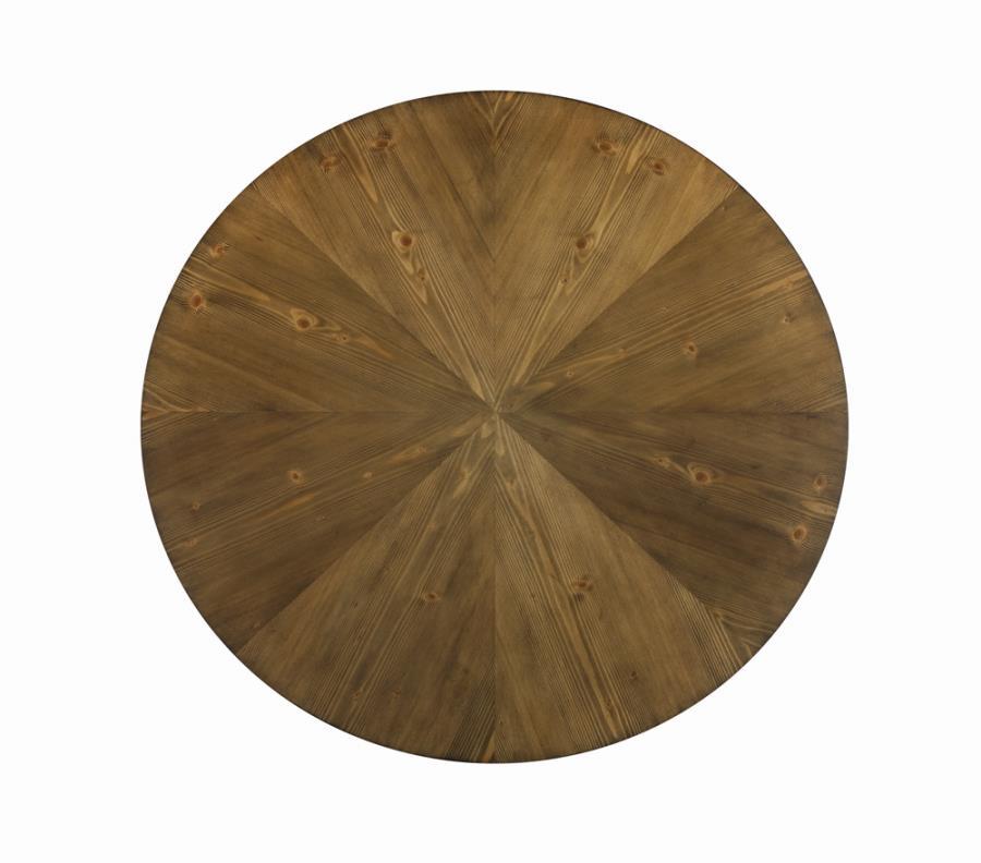 Brinnon - Round Coffee Table - Dark Brown And Black