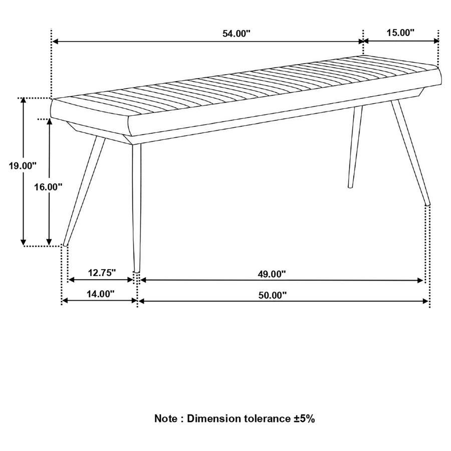 Misty - Cushion Side Bench - Brown