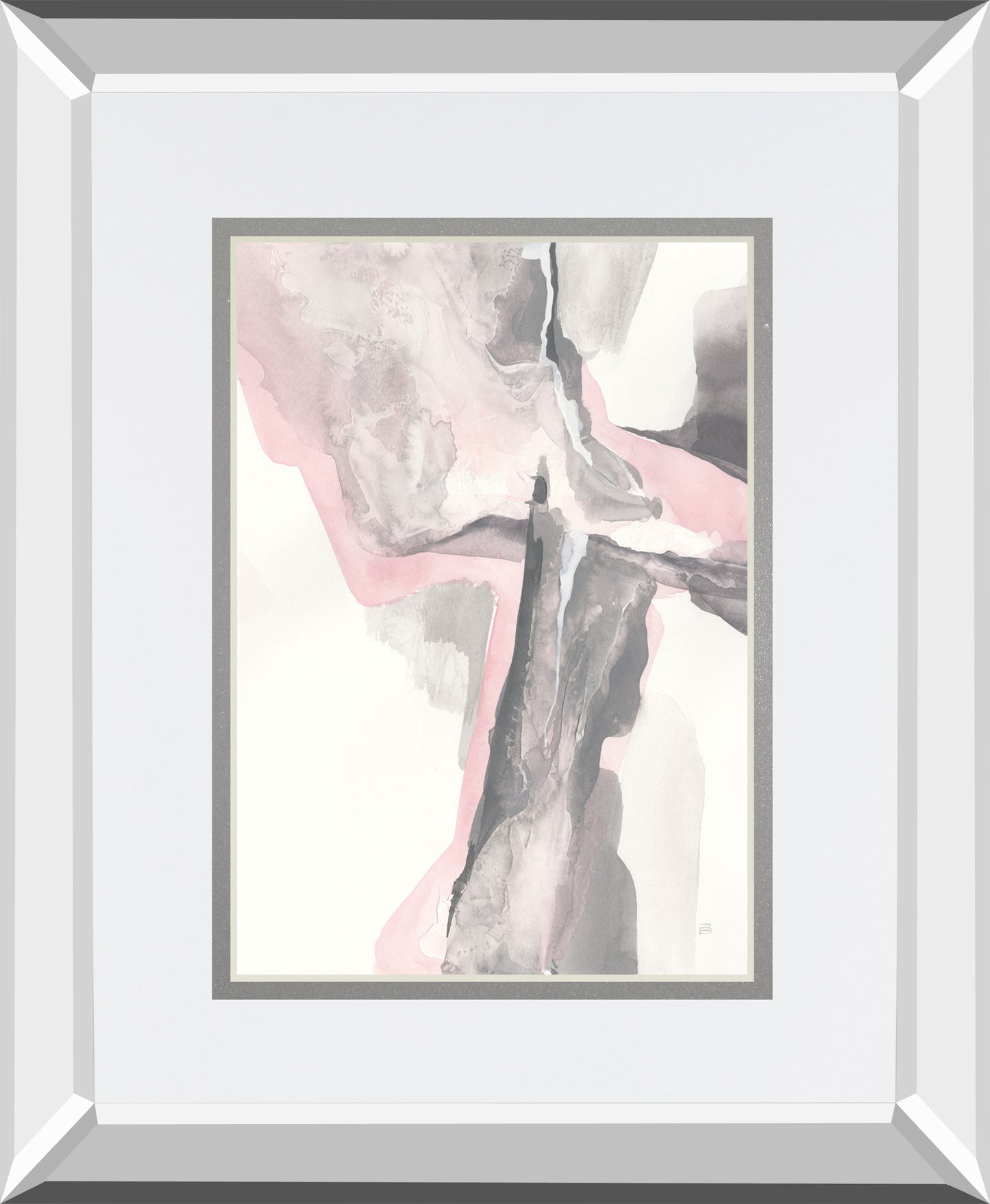 Blushing Grey II By Chris Paschke Mirrored Frame