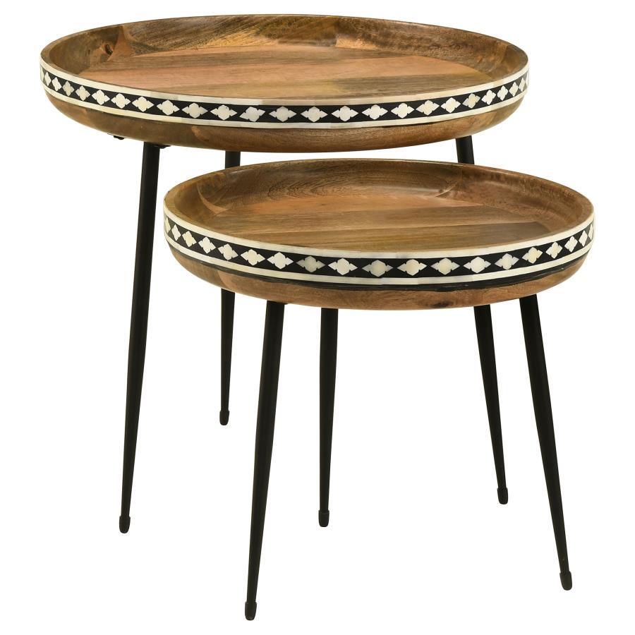 2 Pieces Nesting Tables - Natural / Black